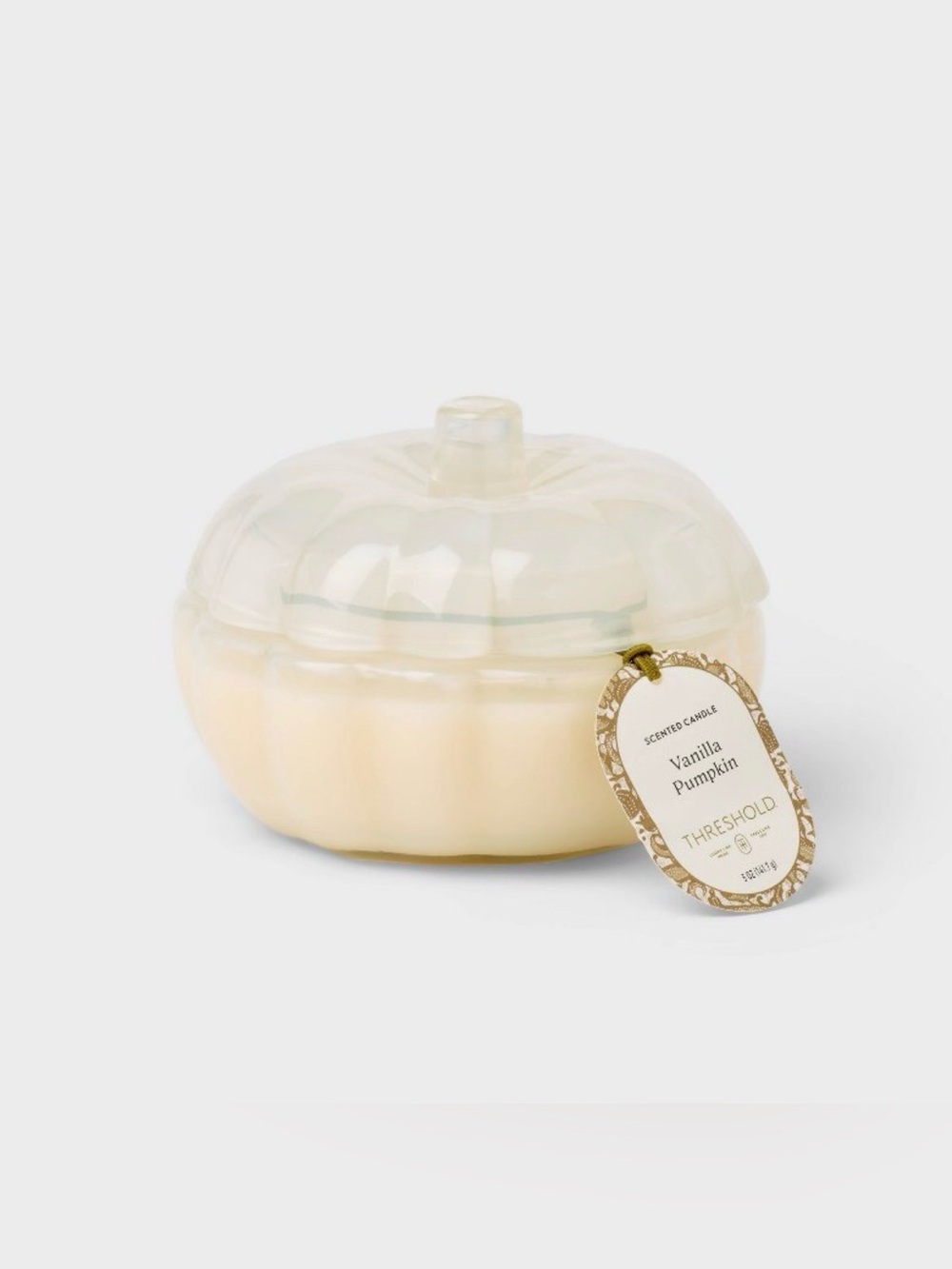 Pumpkin Candle Glass Double Wick NWT